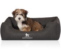 Knuffelwuff Lettino per cani ortopedico Tampa in pelle sintetica trapuntata al laser Nero S 70 x 50cm