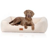Knuffelwuff letto ortopedico per cani Wollekopp in morbido tessuto tipo peluche XXL 120 x 85 cm Beige