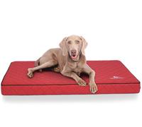 Knuffelwuff Materassino ortopedico per cani Juna in pelle sintetica trapuntata al laser extralarge XXXL 136x84 cm Rosso