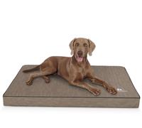 Knuffelwuff Materassino ortopedico per cani Palomino in pelle sintetica trapuntata al laser XL 100 x 70 Stone