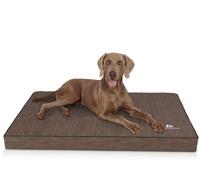 Knuffelwuff Materassino ortopedico per cani Palomino in pelle sintetica trapuntata al laser XL 100 x 70 Marrone