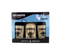 Knut Hansen Dry Gin 42% Vol. 0,5l in Confezione Regalo con 2 Bicchieri