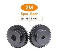 KNUUXHDDK 1 pz Ingranaggio Motore 2M-38T/40T Alesaggio 10/12/14/15/16/17/19/20/25 mm Ruota dentata annerita SC45#Acciaio al Carbonio Altezza Denti 20 mm(2M38T - Bore 20 mm)