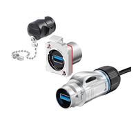KNUUXHDDK Connettore USB 3.0 M24 impermeabile in metallo per ricarica USB, trasmissione rapida dei dati, per computer desktop con cavo da 1 m (set con cavo da 0,5 m di cavo)