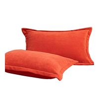 KNVSS Federe, Premium Federe Cuscino Letto, Federa in Pile di Latte, Copricuscino in Microfibra, Antiacaro e Ipoallergico, 2 Pezzi (Arancia,48x74cm*2)