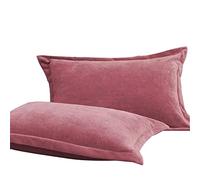 KNVSS Federe, Premium Federe Cuscino Letto, Federa in Pile di Latte, Copricuscino in Microfibra, Antiacaro e Ipoallergico, 2 Pezzi (Rosa Scuro,48x74cm*2)