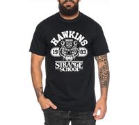 KNWN Stranger School - Men's T-Shirt Things Demogorgon Elfie Dustin Jane Hopper Upside Down TV Blu-Ray Dvd Black Black XXL