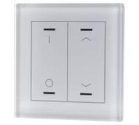 KNX pulsante in vetro II Luce 2 volte, RGBW, con sensore di temperatura, bianco, switch_blind,
