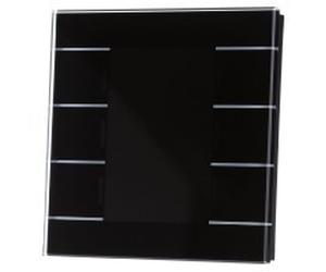 KNX Pulsante in vetro II Smart con display a colori e sensore di temperatura, nero BE-GT2TS.02S | MDT | BE-GT2TS.02S | Palpatore sistema bus