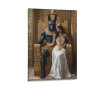 KNZVCXUEH Anubi e Yanhou Quadro Su Tela Quadro Moderno Antico Egitto Stampe Da Parete Per Sala Giochi Bagno Soggiorno Camera Da Letto Canvas Impermeabile 16x24inch(40x60cm)