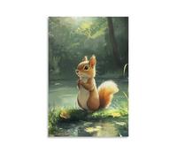 KNZVCXUEH Scoiattolo Quadro Su Tela Quadro Moderno Animali della giungla Stampe Da Parete Per Camera Da Letto E Da Pranzo, Soggiorno, Cucina Canvas Impermeabile 12x18inch(30x45cm)