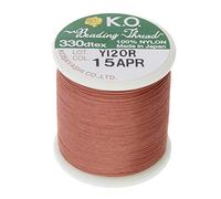 KO - Filo per perline in nylon, colore albicocca, 100% nylon giapponese, 330TEX, resistente ai grovigli, bobina da 50 m, ideale per progetti di perline di seme, lavori su telaio e tessitura di perline
