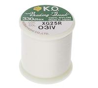 KO, rocchetto in nylon giapponese per perline, colore avorio, 100% nylon pre-cerato, 330TEX, corde resistenti agli grovigli, bobina da 50 m / 55 yd, ideale per progetti con perline tonde, lavori a