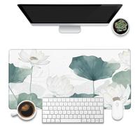 KOAIWPAE Tappetino da scrivania, grande tappetino per mouse da gioco con fiore di loto, grande tappetino per mouse da gioco per scrivania, 80 x 39,9 cm, grande tappetino per mouse con base antiscivolo