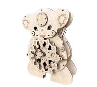 Koala 3D Wooden Puzzle Clock Kit - DIY Mechanical Model Assembly Set, Creative Craft Timepiece Item, Educational Building Activity Tool, Decorative Desk Clock Project | DIY Hobby Use, Desk Decoration,
