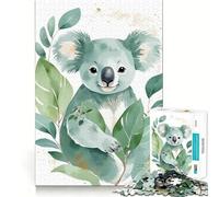 Koala ad acquerello con foglie verdi,puzzle da 1000 pezzi per ragazzi,gioco di memoria,incastro perfetto,nessun pezzo si stacca,ideale da portare in viaggio,gioco per allenare la mente,regalo