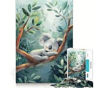 Koala addormentato su un albero di eucalipto, puzzle da 1000 pezzi per adolescenti, gioco per esercizi mentali, relax mentale, design, assemblaggio, lista dei desideri di Babbo Natale 38x26cm
