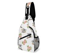 Koala And Flowers Uomo Donna Zaino Monospalla Regolabile Borsa A Tracolla Multitasche Sling Bag Per Sportiva Lavoro Sportivo