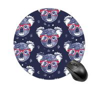 Koala Art Style Tappetino per mouse rotondo carino piccolo tappetino per mouse senza fili Gaming lavoro laptop mini tappetino per mouse decorazione per la casa ufficio accessori da scrivania 19,8 x