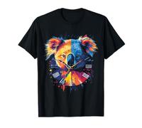 Koala Arte Colorata Amante Animali Pittura Viso Opera D'arte Koala Maglietta