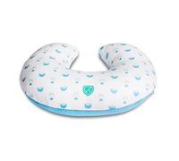 Koala Babycare Cuscino Allattamento Neonato Comodo e Adatto a Tutte le Taglie - Ciambella Allattamento Neonato 0-12 Mesi con 5 Usi Diversi (Bianco-Blu Ricci)