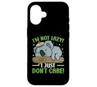 Koala Bear Lover I'm Not Lazy I Just Don't Care Funny Koala Custodia per iPhone 16