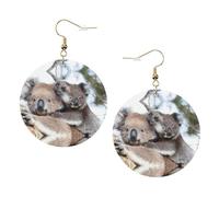 Koala Bear - Set di orecchini in pelle stampata per donne, 1 paio di orecchini leggeri bohémien, gioielli regalo per donne e ragazze