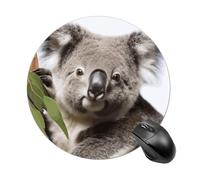 Koala Bear Tappetino per mouse per computer, tappetino rotondo per mouse da gioco con base in gomma antiscivolo, tappetino per mouse impermeabile per laptop, ufficio e casa, 20 x 20 cm