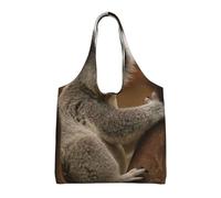 Koala carino sull'albero,Borse riutilizzabili, borse della spesa, borsa a tracolla in tela di grande capacità