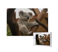 Koala carino sull'albero,Puzzle in legno da 1000 pezzi per famiglie, puzzle per adulti e adolescenti