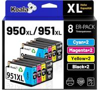 Koala Cartucce Compatibili per HP 950 XL 951 XL 950XL 951XL (BK/C/M/Y 8 Combo Pack) per la ricarica delle Officejet Pro 8100 8110 8610 8620 8625 8630 8640 251dw 276dw