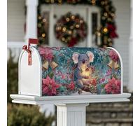 Koala Coperture magnetiche per cassette postali, lanterna natalizia con stella di Natale, decorazioni rosse per cassetta delle lettere per esterni, 53 x 64 cm