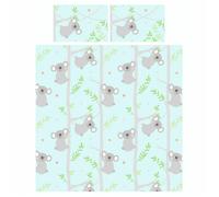 Koala 'Divertente' Set Copripiumino Singolo Blu Letto Eucalipto Alberi Ragazzi