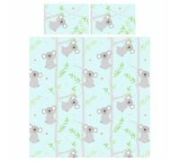 Koala 'Divertente' Set Copripiumino Singolo Blu Letto Eucalipto Alberi Ragazzi