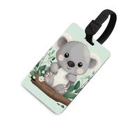 Koala - Etichette per bagagli per valigie con scudo per la privacy, borsa da viaggio, targhetta identificativa, per uomini e donne, zaino da borsa, stile nero