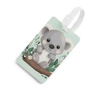 Koala - Etichette per bagagli per valigie con scudo per la privacy, borsa da viaggio, targhetta identificativa, per uomini e donne, zaino, stile bianco