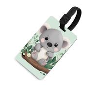 Koala - Etichette per bagagli per valigie con scudo per la privacy, borsa da viaggio, targhetta identificativa, per uomini e donne, zaino da borsa, stile nero