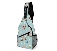 Koala Flower Uomo Donna Borsa Monospalla Leggera Sling Bag Piccolo Borsa A Tracolla Per Treeking Campeggio Sportivo