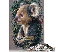 Koala in Green And Gold Jigsaw Puzzle Impossibili 1000Pcs Decorazione Per La Casa. Rilassamento E Intelligence Per Adulti E Ragazzi Da 14 Anni 1000pcs (38x26cm)