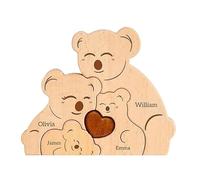 Koala in legno, decorazione per famiglie, intagliata a mano, set di simpatici statuette in legno, design per la casa, la cameretta dei bambini, idea regalo