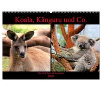 Koala, Känguru und Co. - Das wilde Tierreich Australiens (Wandkalender 2026 DIN A2 quer), CALVENDO Monatskalender: Wunderschöne, bunte Impressionen der Wildtiere Australiens.