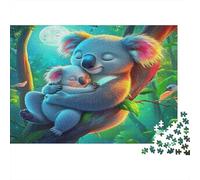 Koala Madre e Cucciolo Puzzle per Adulti Puzzle 1000 Pezzi Scena Notturna nella Foresta Gioco di Puzzle 1000 Pezzi Relax Concentrazione Arredo Regalo 38x26cm/1000pcs