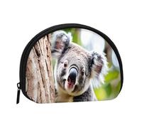 Koala Minis - Borsa portaoggetti a conchiglia con mini portamonete con cerniera, per monete, chiavi, puoi anche riporre tutti i piccoli oggetti che desideri, Nero , Taglia unica, Portamonete