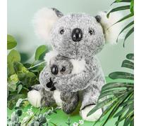 Koala Peluche, 2 Pezzi Mamma Tenere Piccolo Koala Orso Giocattolo, Koala Paura Peluche per Adulti, Simulazione Koala Bambola Giocattolo Regalo per Bambini