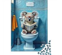 Koala Reading Toilet 1000 Pezzi Cartolina Premium Set Di Puzzle Per Adulti Sfida Del Gioco Educativo Presente Divertente Pacchetto Valore 52x38cm/1000pcs