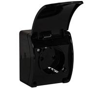 Koala serie IP44 Schuko nero presa 1 scomparto
