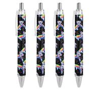 Koala Sliding Down Rainbow Penna a sfera personalizzata Fancy Funny Ball Point Penne nere Regali 4 PZ