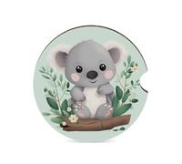 Koala - Sottobicchieri per auto, 6,6 cm, 1 pezzo, antiscivolo, universali, per portabicchieri dell'auto, set di accessori per interni dell'auto, unisex
