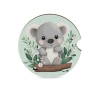 Koala - Sottobicchieri per auto, 6,6 cm, 1 pezzo, antiscivolo, universali, per portabicchieri dell'auto, set di accessori per interni dell'auto, unisex