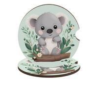 Koala - Sottobicchieri per auto, 6,6 cm, 2 pezzi, antiscivolo, universali, per portabicchieri dell'auto, set di accessori per interni dell'auto, unisex